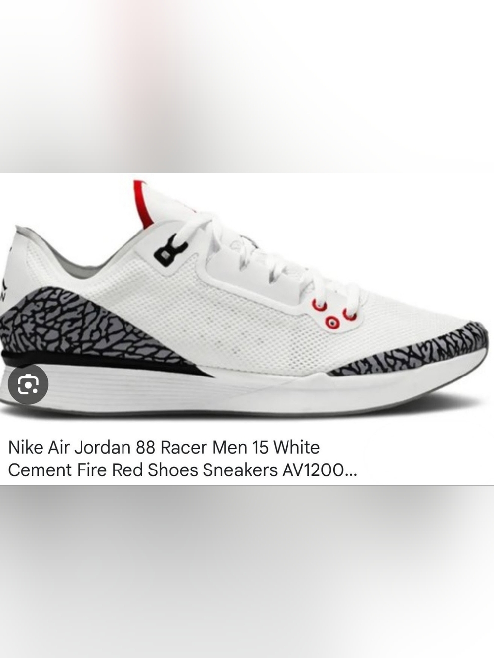 Jordan Men’s White Sneakers with Black & Red Accents